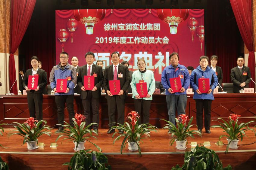 安博游戏官网2019年度工作动员大会---集团公司领导为先进单位和先进个人代表颁奖