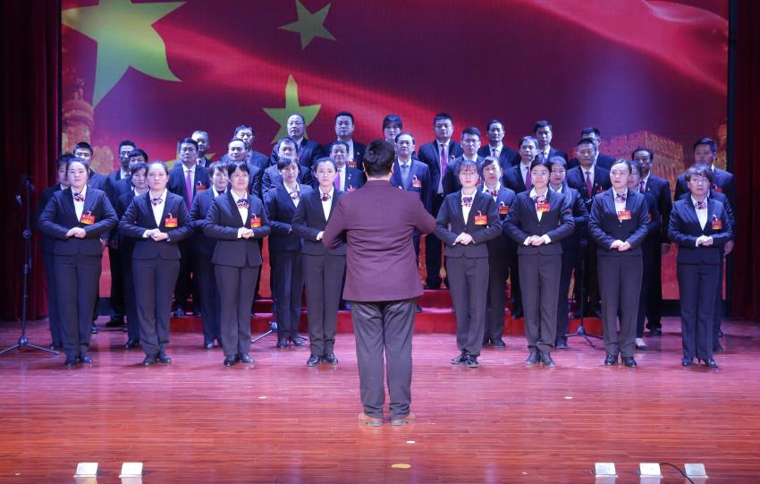 安博游戏官网2019年度工作动员大会---大合唱《团结就是力量》、《我爱你中国》